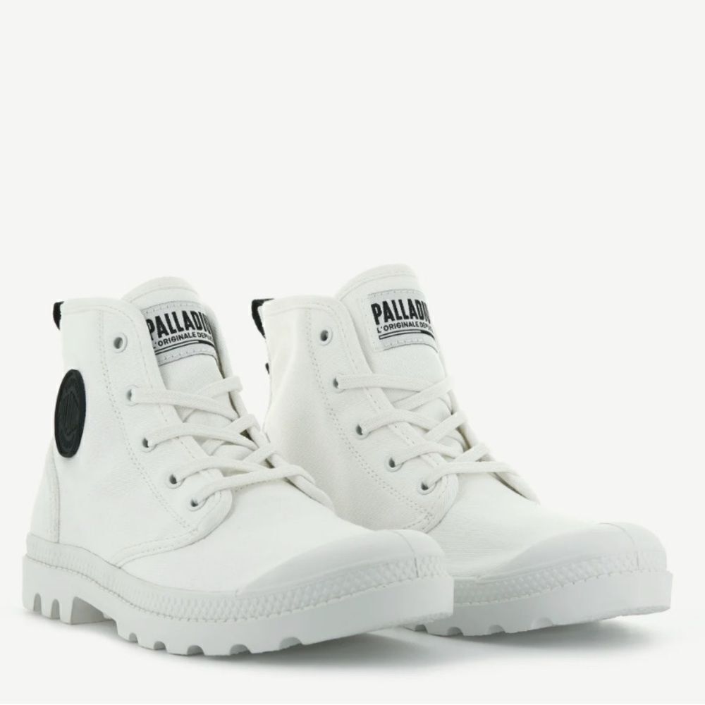 Free People x PALLADIUM BOOT sneaker Pallabase  twill star white  8. New - Picture 3 of 6